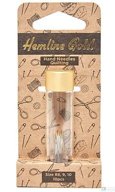 Иглы ручные с острым кончиком для шитья в баночке №8-10, 10 шт Hemline Gold - цена и фото