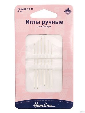 Иглы для бисера № 10-15, 6 шт. Hemline - цена и фото