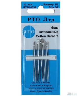 14539 РТО Иглы штопальные №3-9, 12 шт. на карточке - цена и фото