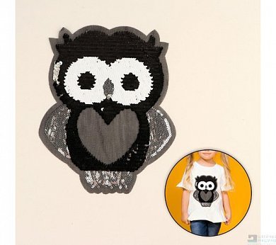 Термоаппликация Сова 21,5*18см, 4338582 - цена и фото
