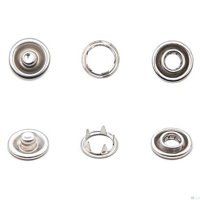 Кнопка трикотажная (кольцо) 10,5мм, никель, 35шт. - цена и фото