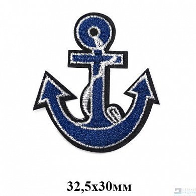 Термоаппликация Якорь синий 2шт. 2,6х3,2см, 903061 - цена и фото