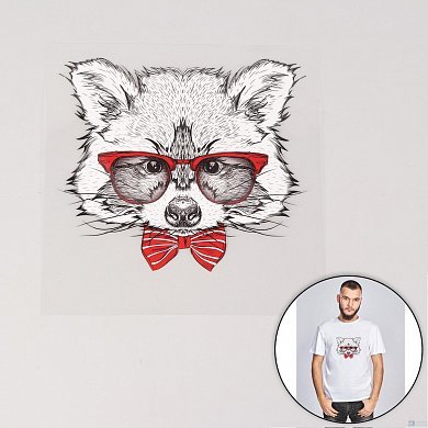 Термотрансфер енот в очках 16х19см арт.615386 - цена и фото