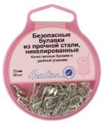 Английские булавки 23мм, никель, 50шт в пластиковом контейнере Hemline - цена и фото