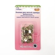 Кнопки для легкой одежды Hemline 11mm никель 6шт. 440.SR - цена и фото
