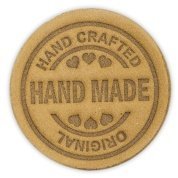 Термоаппликация из кожи HandMade d 3,4см, беж. - цена и фото