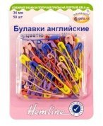 Булавки английские цветные 34мм, 50шт. - цена и фото