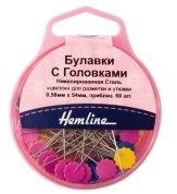 Булавки портновские Цветок, длинные 54мм, Hemline, 60шт. - цена и фото