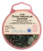 Кнопки пластиковые, 12,4 мм, цвет черный, Hemline - цена и фото