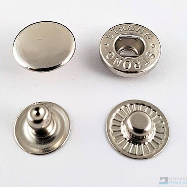 Кнопки Альфа 15мм нержавейка, никель, уп.20шт. - цена и фото