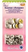 Кнопки Анорак Hemline 15mm 407R.N матовый никель, 12 шт. - цена и фото