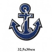 Термоаппликация Якорь синий 2шт. 2,6х3,2см, 903061 - цена и фото